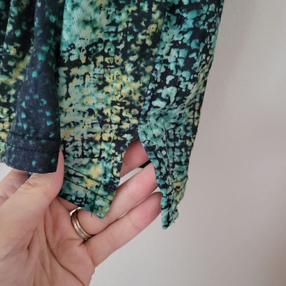 Kenneth Cole New York Green and Black Blouse Abstract Modern Print S - Picture 6 of 8